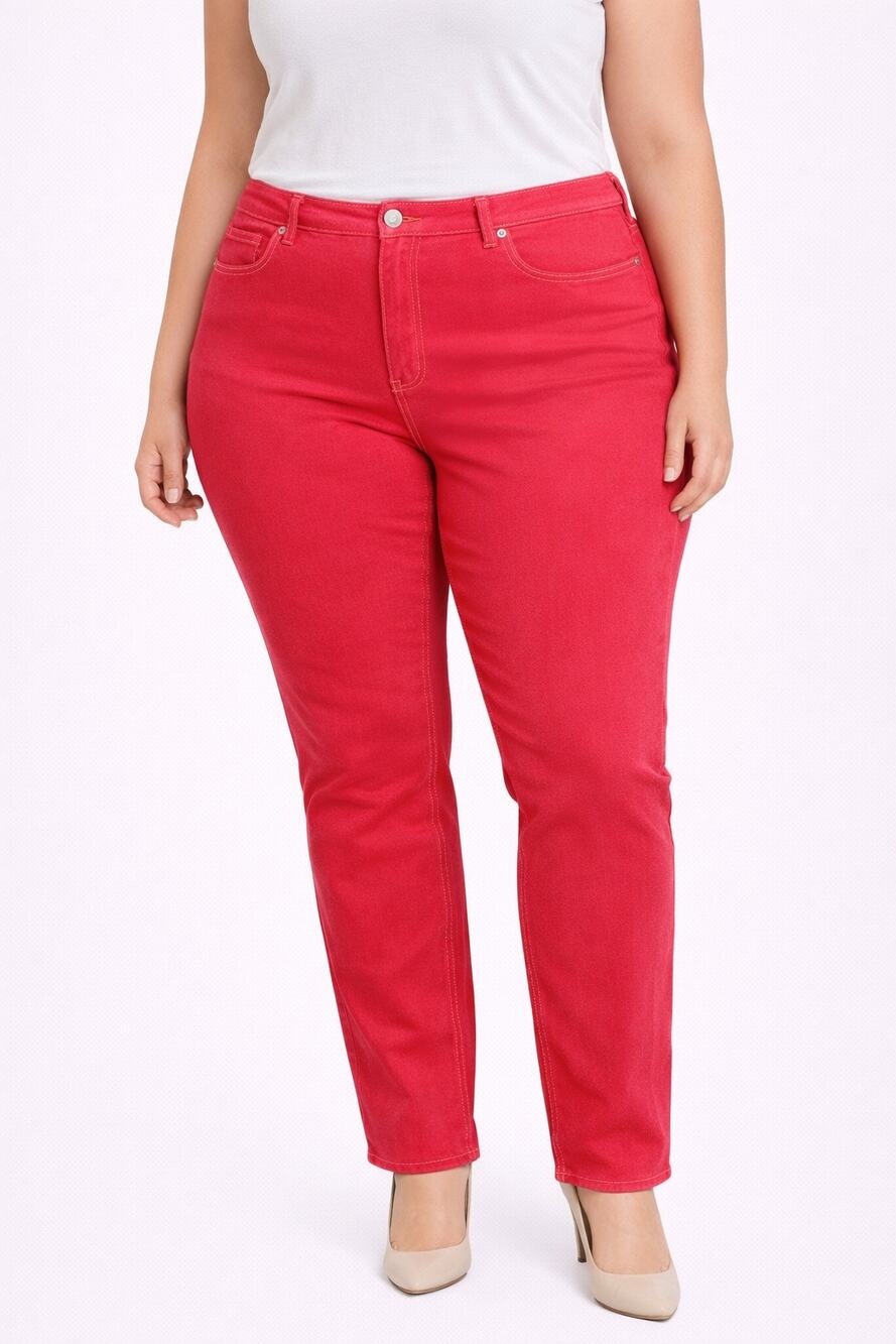 Company Ellen Tracy 16 Scarlet bright pink/red Stretch Jean pants NWT